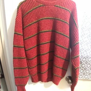 Ultra warm red striped sweater